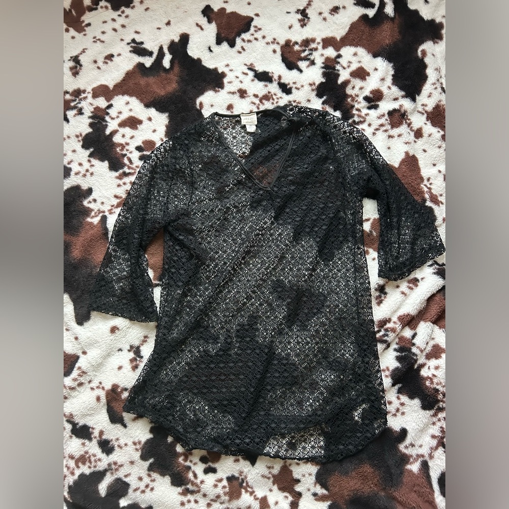 Black netting dress